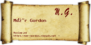 Már Gordon névjegykártya